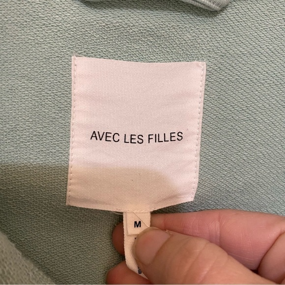 Avec Les Filles Anthropologie Mint Shacket Snap Button Oversized Sz Medium - Picture 2 of 9